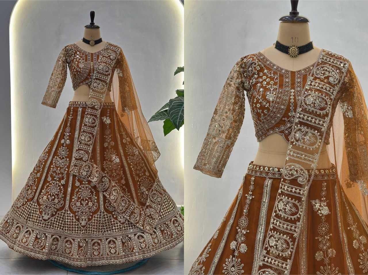 Butterfly Net Embroidered Lehenga