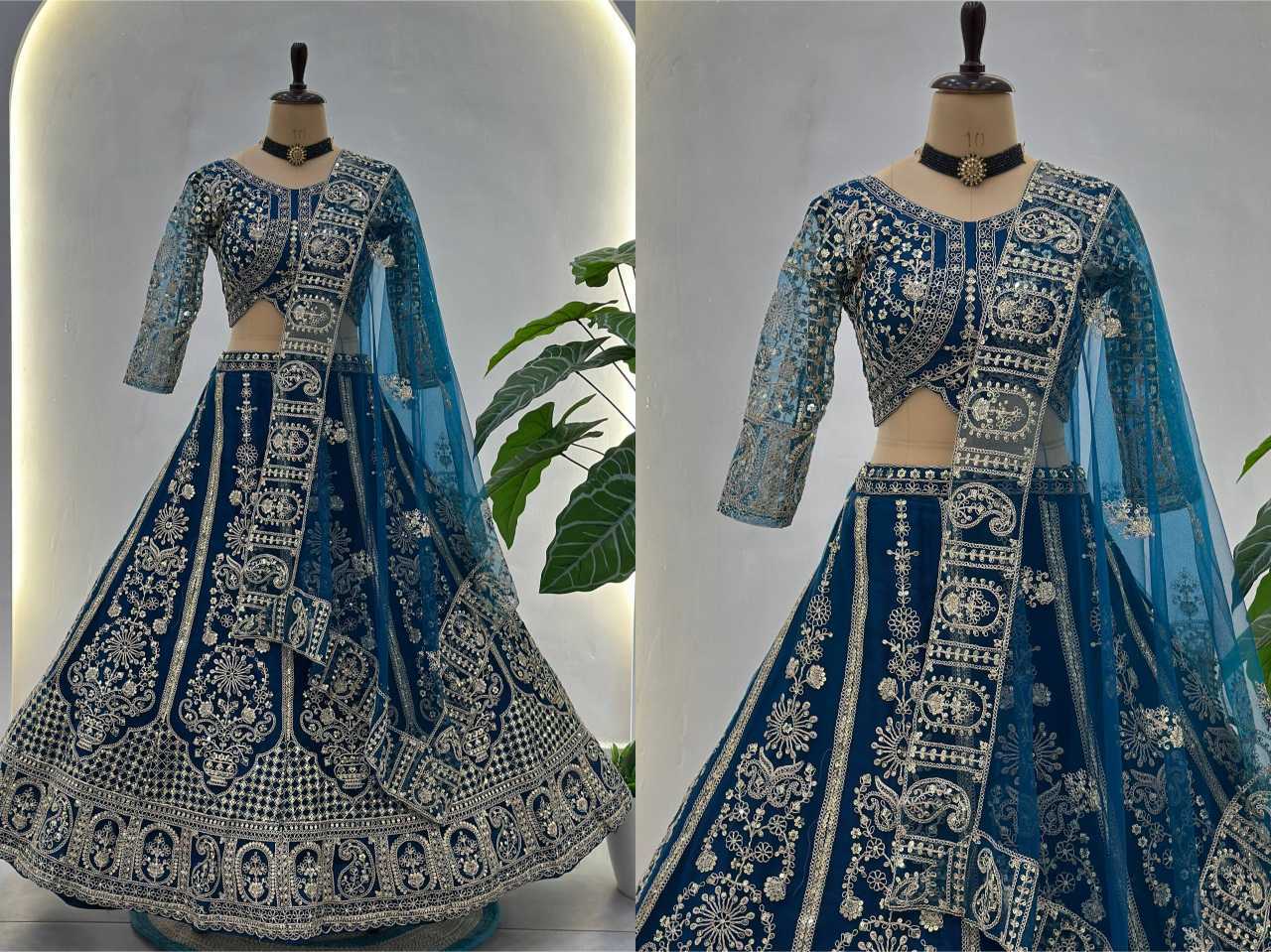 Butterfly Net Embroidered Lehenga