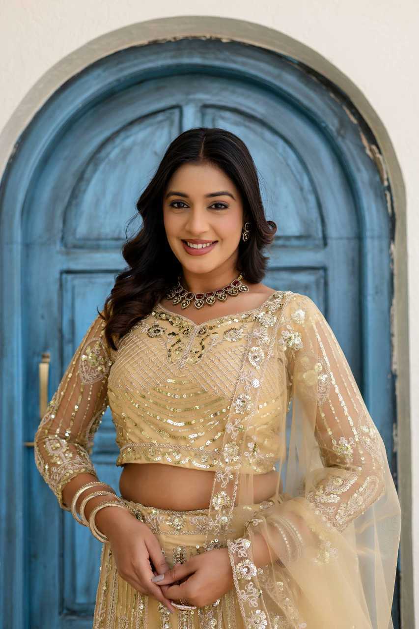 Butterfly Net Embroidered Lehenga