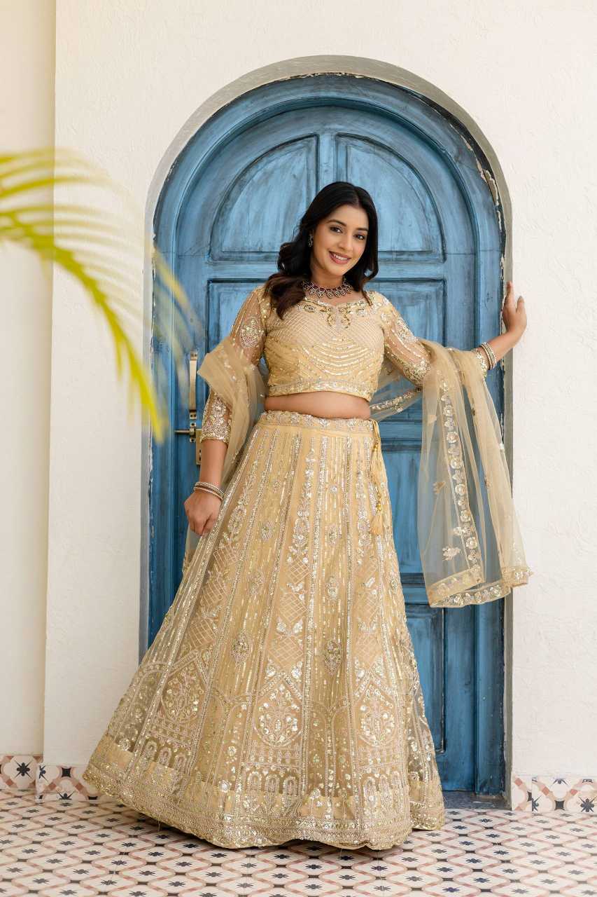 Butterfly Net Embroidered Lehenga