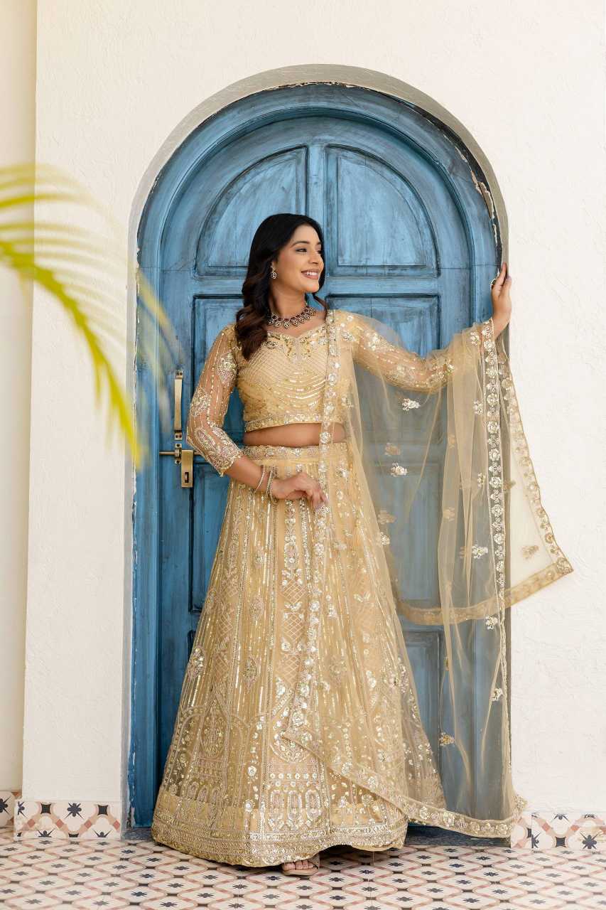 Butterfly Net Embroidered Lehenga