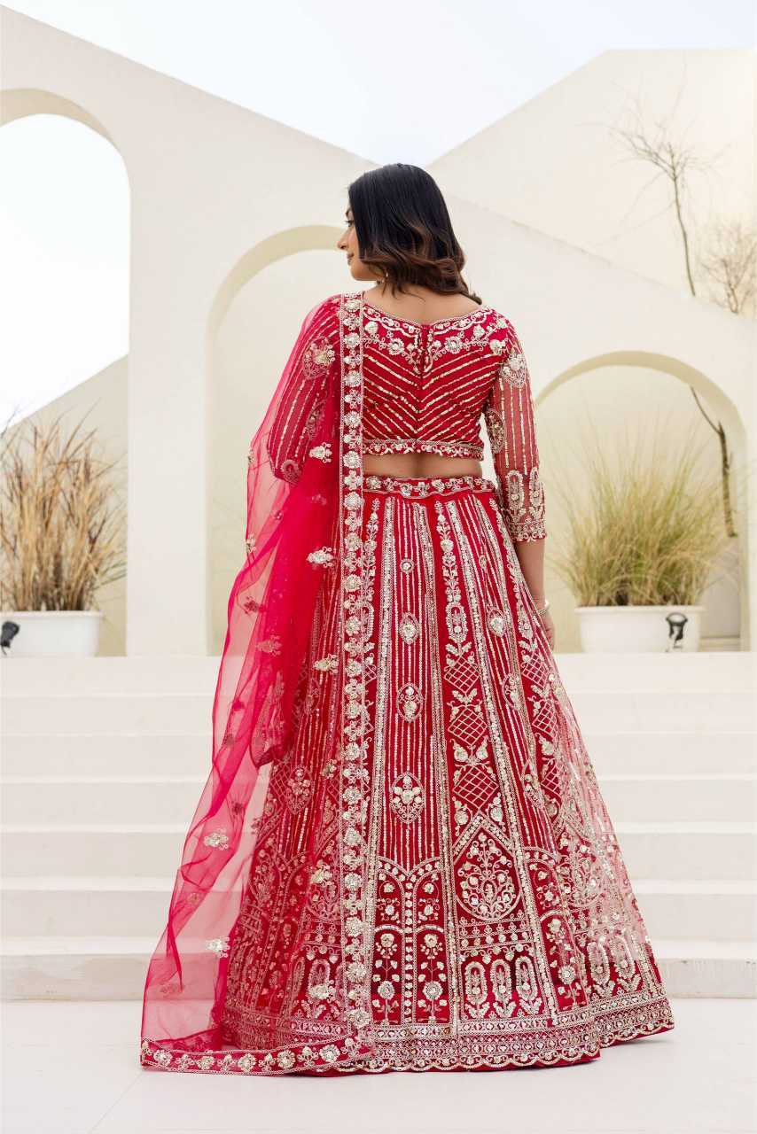 Butterfly Net Embroidered Lehenga