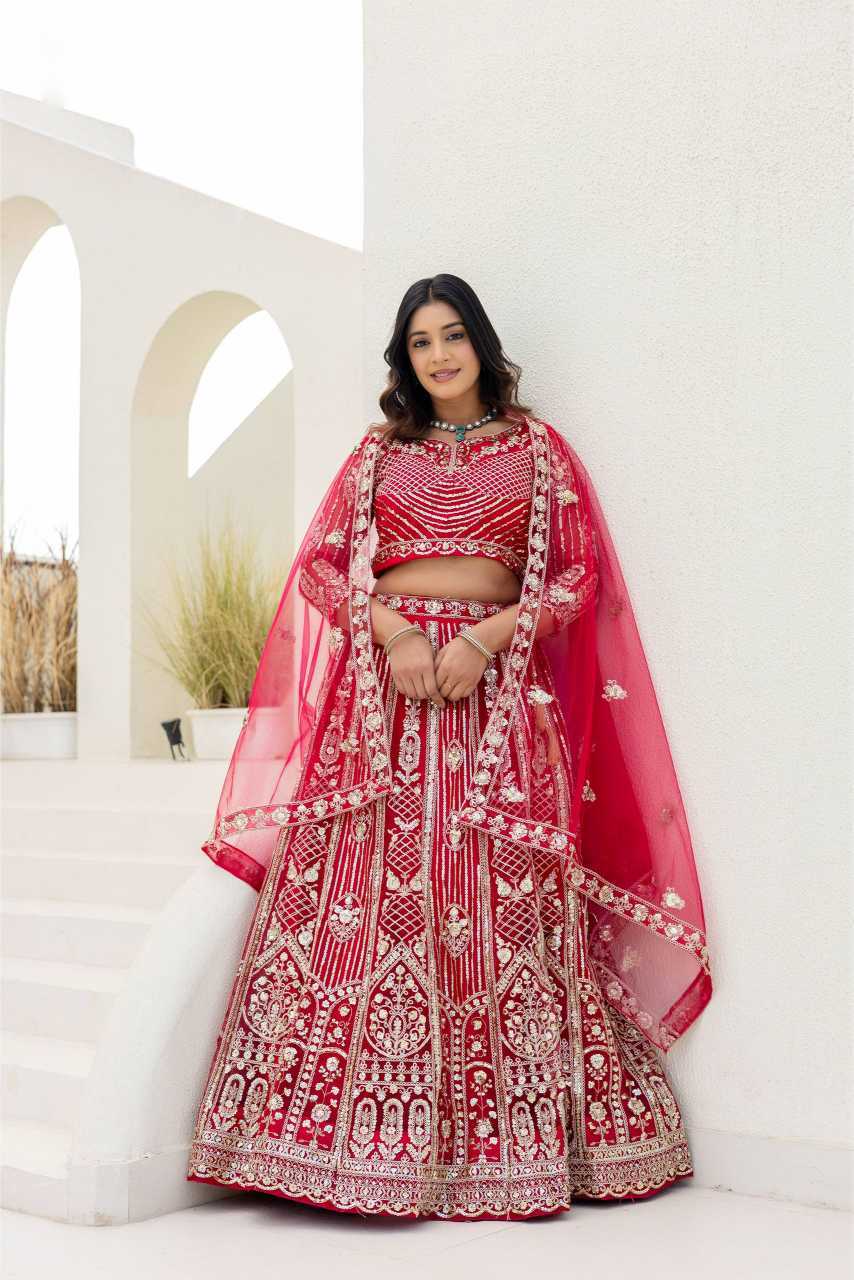 Butterfly Net Embroidered Lehenga