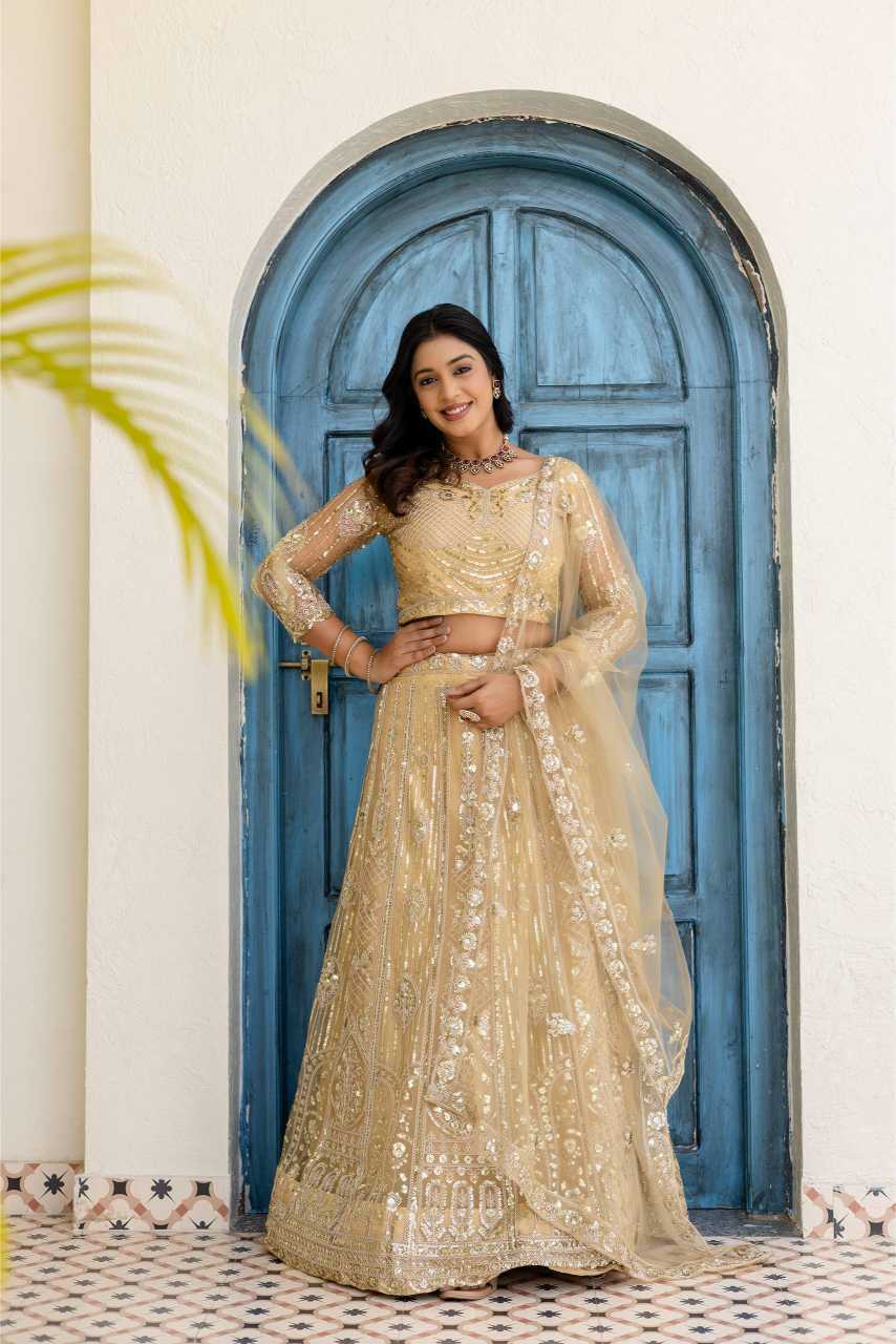 Butterfly Net Embroidered Lehenga