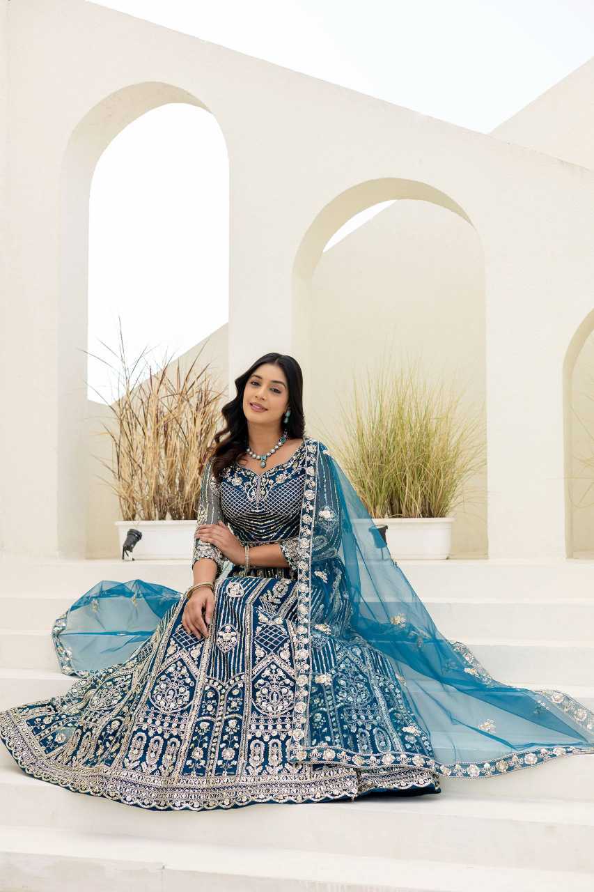 Butterfly Net Embroidered Lehenga