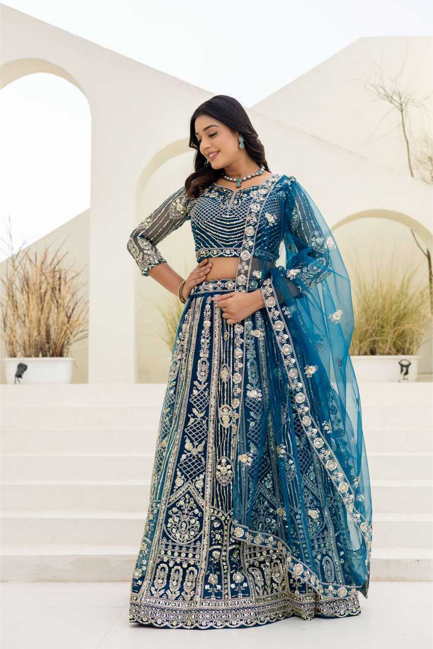 Butterfly Net Embroidered Lehenga