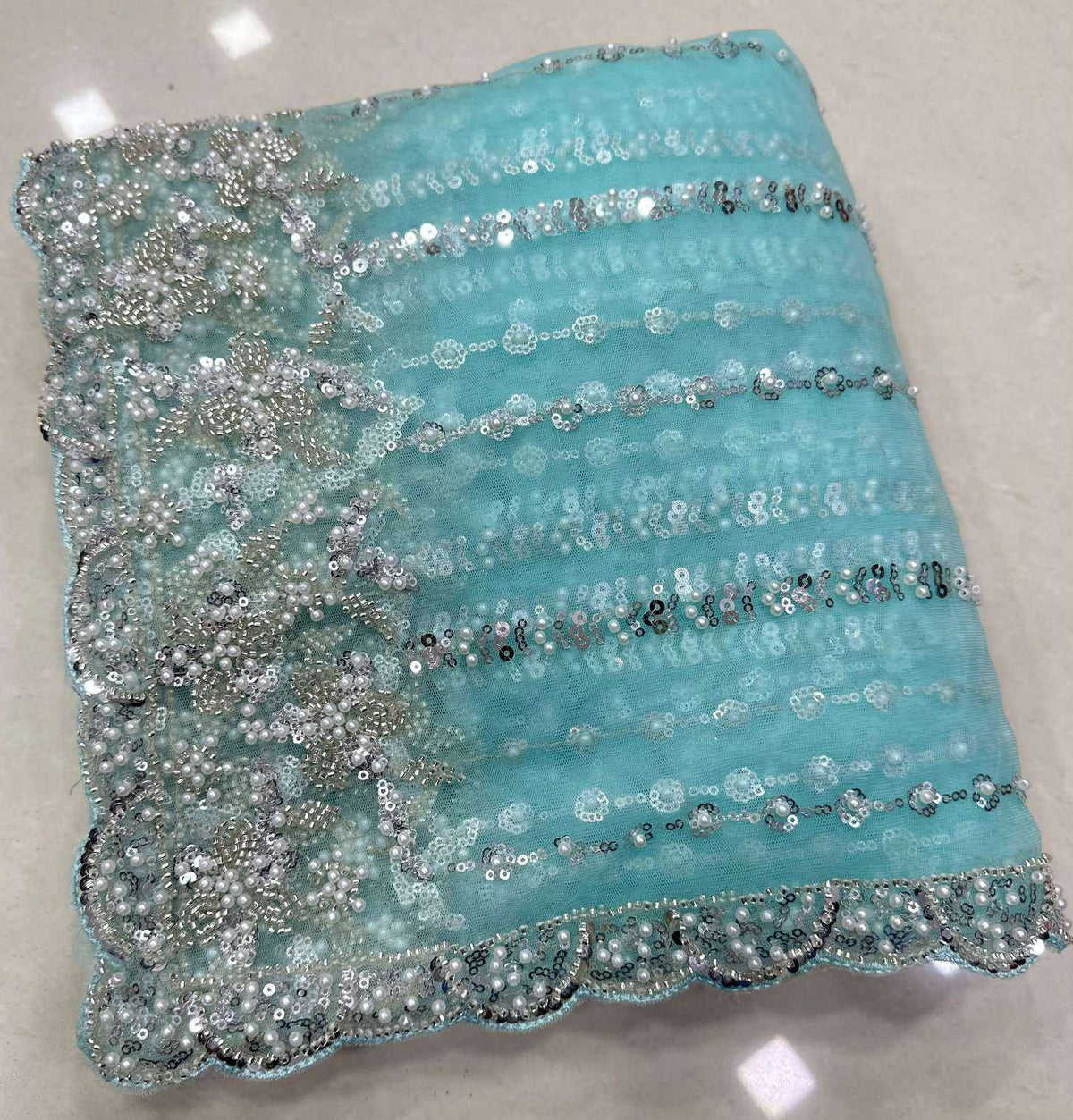 Net Sequence Saree