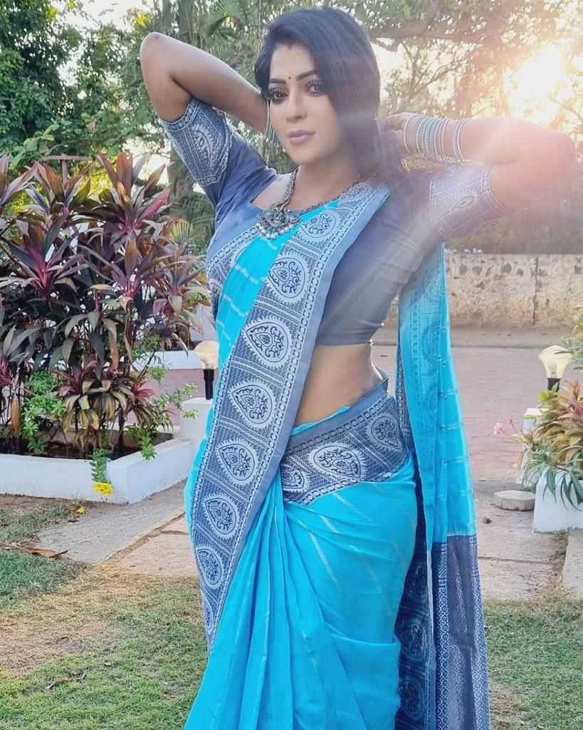 Lichi Silk Soft Saree in Sky