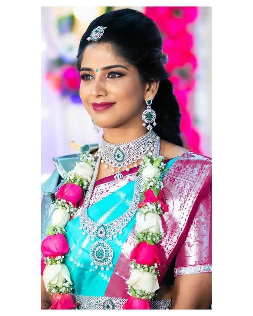 Lichi Silk Soft Saree in Sky
