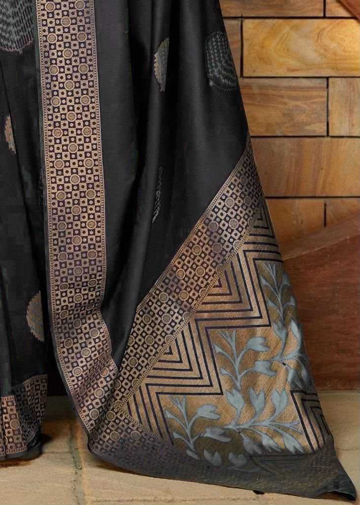 Lichi Silk Soft Saree in Black