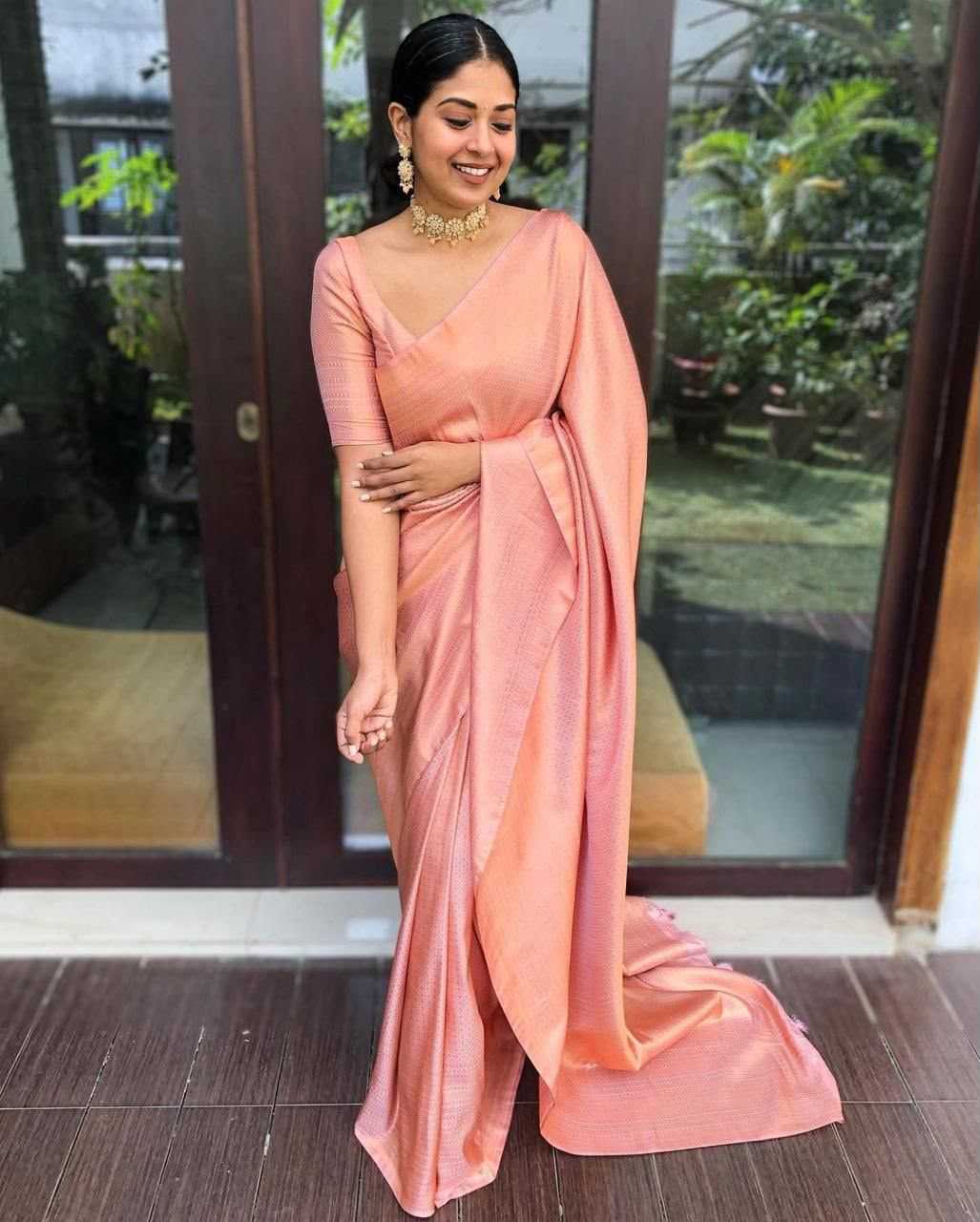 Lichi Silk Soft Saree in Lavender