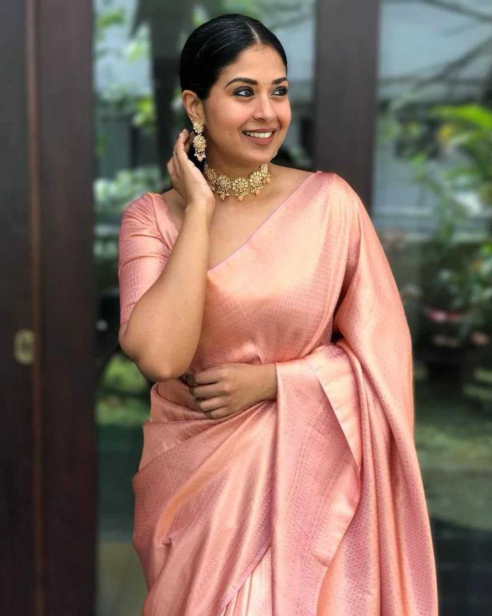 Lichi Silk Soft Saree in Lavender
