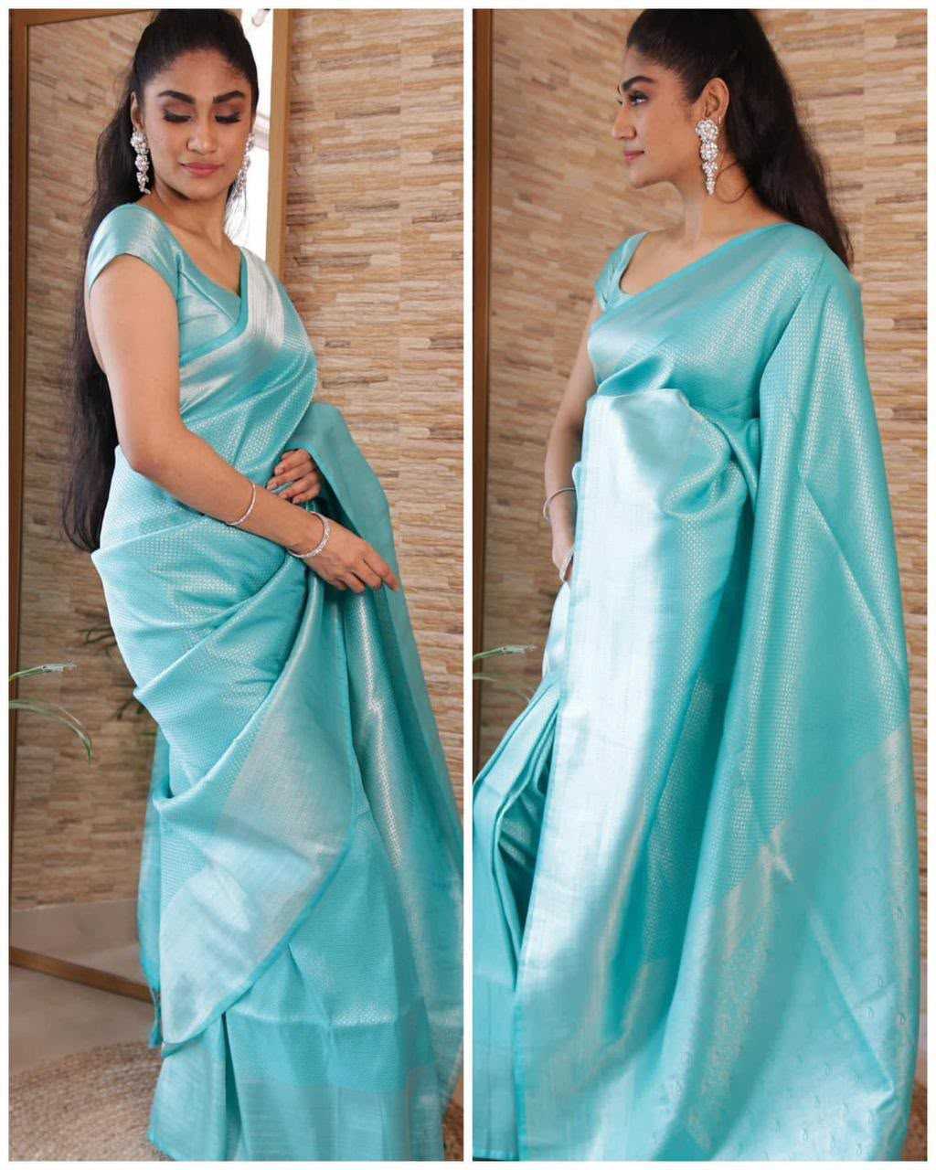 Lichi Silk Soft Saree in Lavender