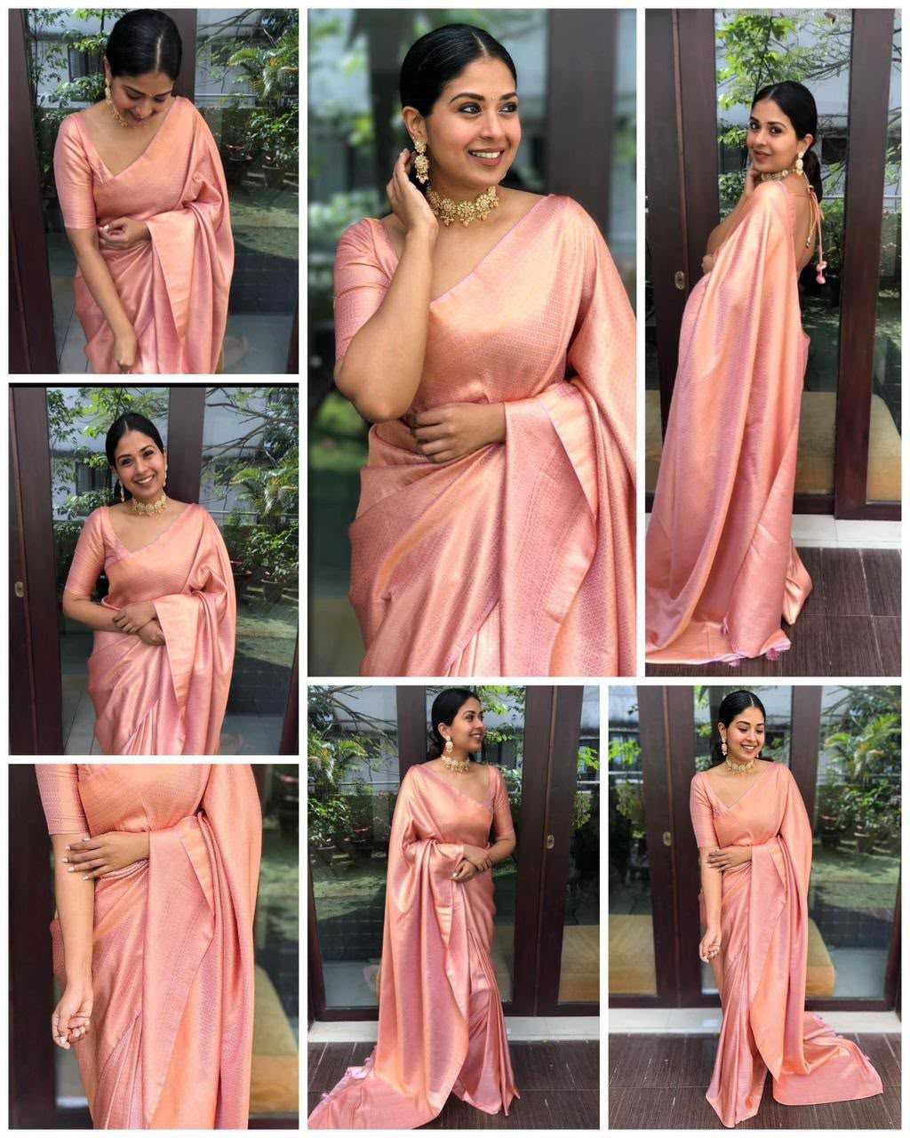Lichi Silk Soft Saree in Lavender