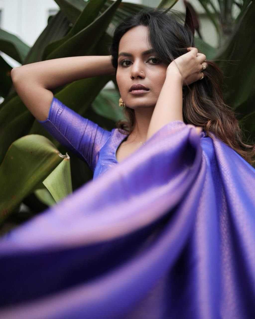 Lichi Silk Soft Saree in Rama