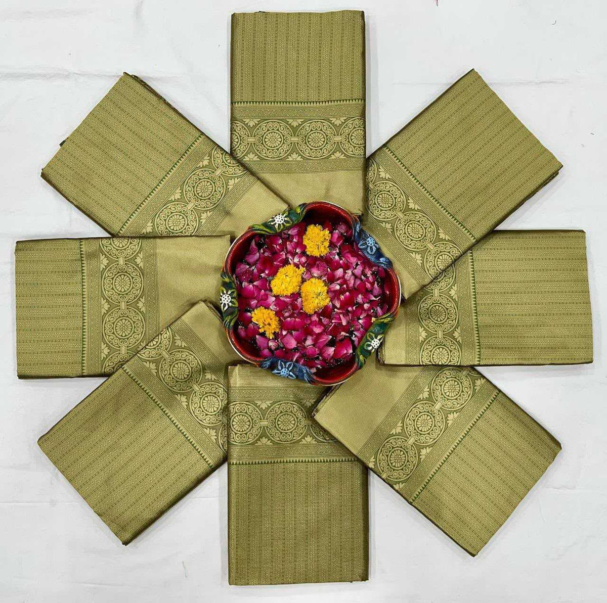 Lichi Silk Soft Saree in Light Green
