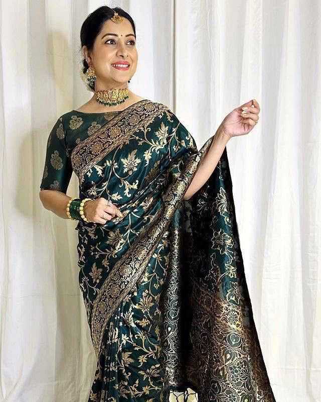 Lichi Silk Soft Saree in Rani