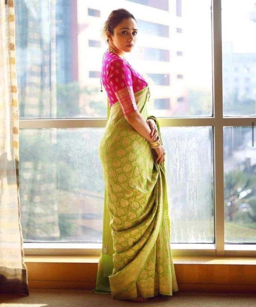 Lichi Silk Embroidered Saree