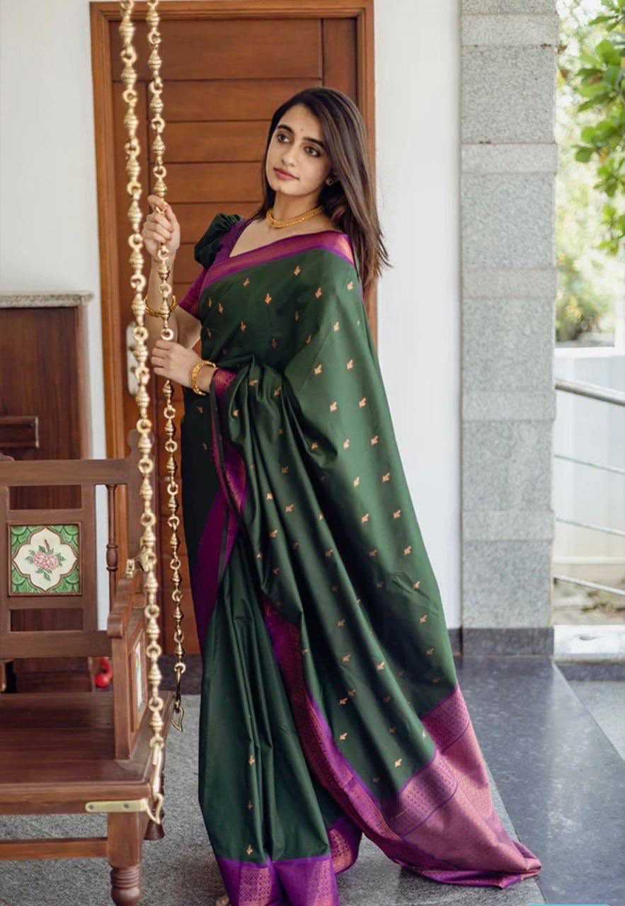 Lichi Silk Embroidered Saree