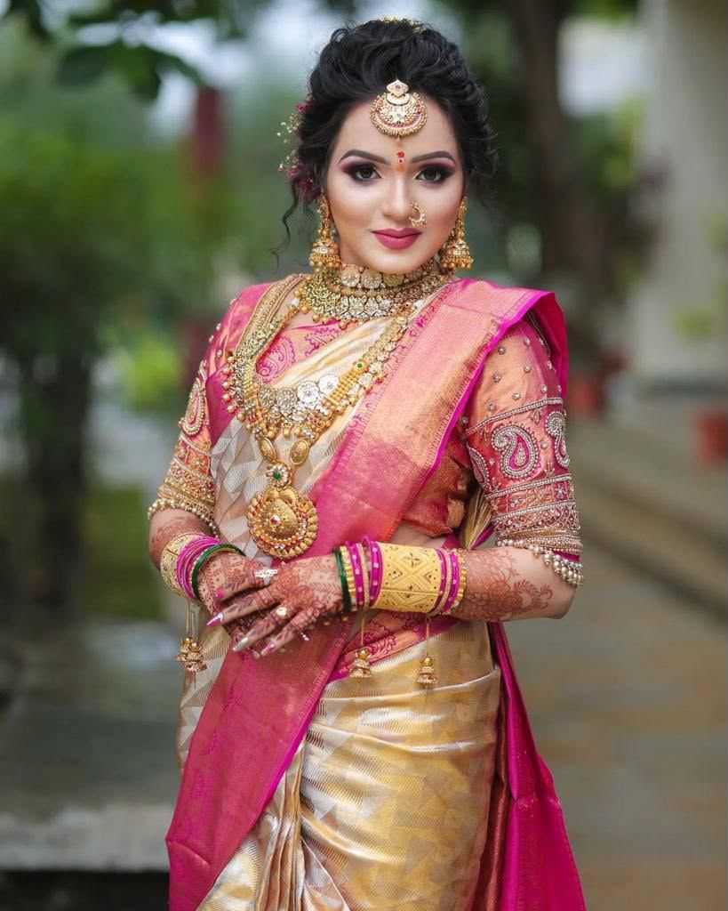 Lichi Silk Embroidered Saree