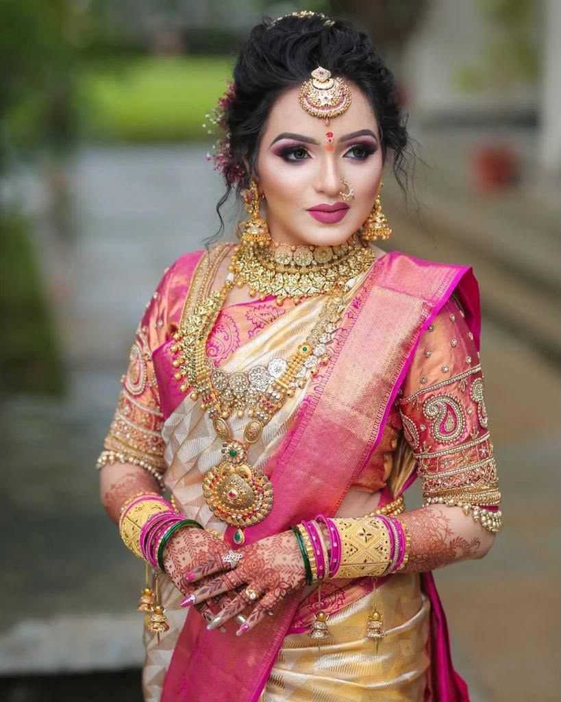 Lichi Silk Embroidered Saree