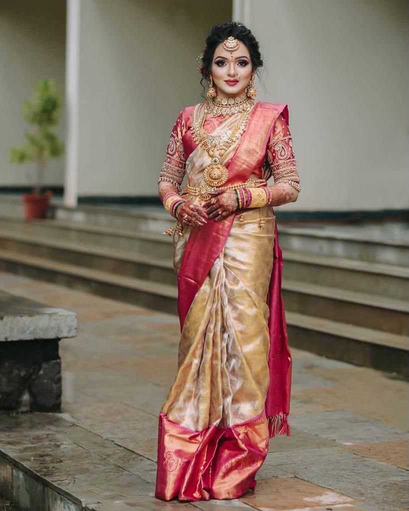 Lichi Silk Embroidered Saree