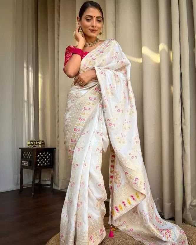 Lichi Silk Soft Saree in Coral