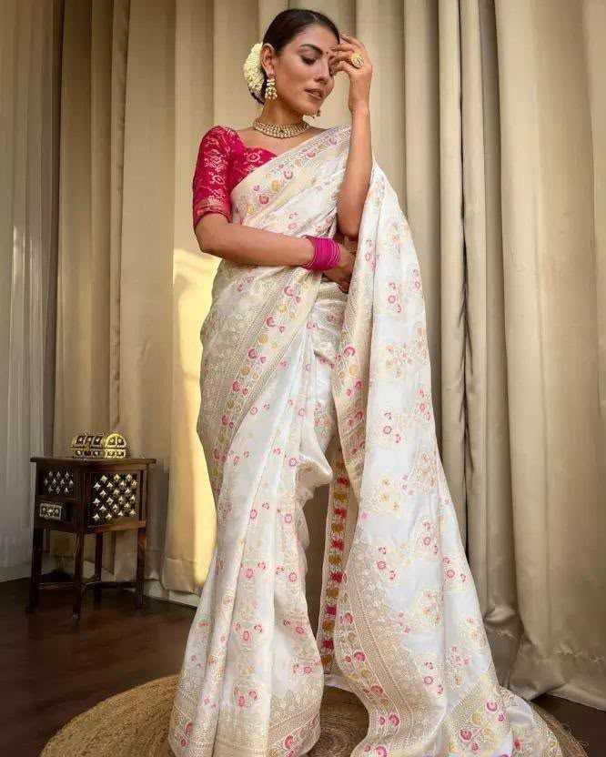 Lichi Silk Soft Saree in Coral