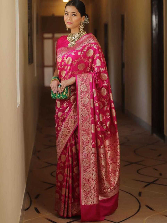 Lichi Silk Soft Saree in Dark Green