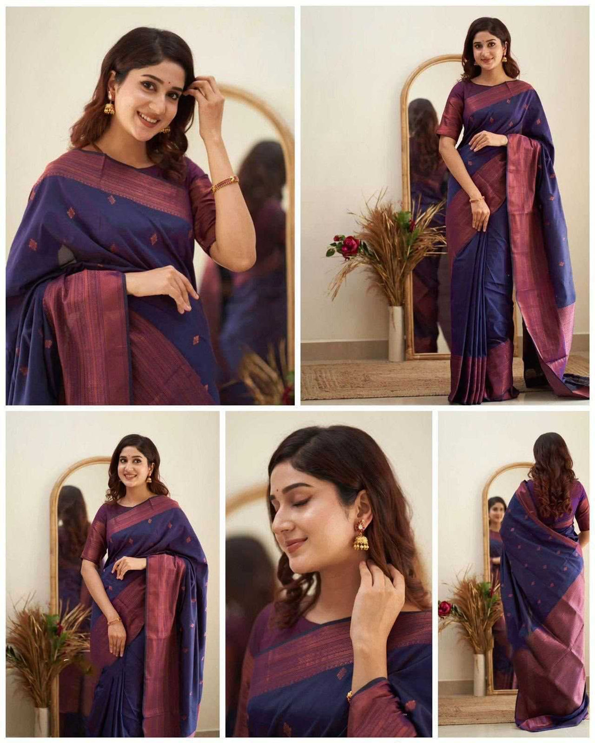 Lichi Silk Soft Saree in Red
