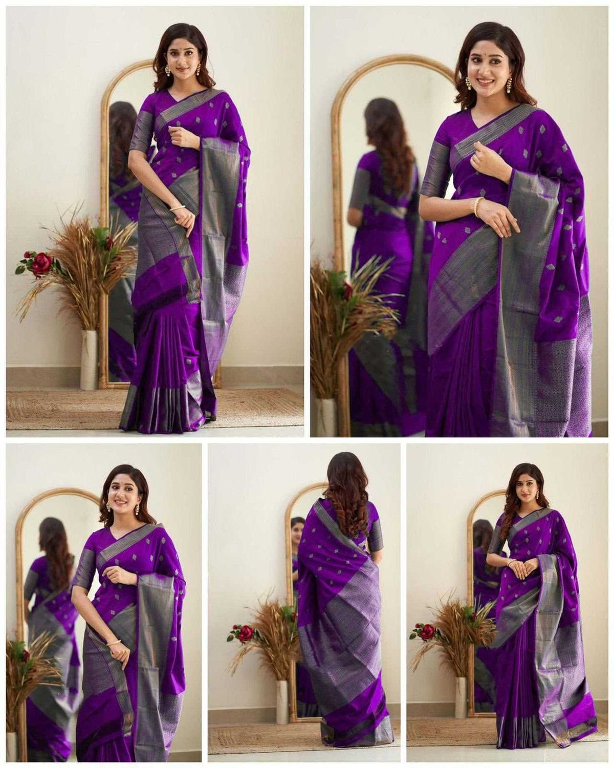 Lichi Silk Soft Saree in Red