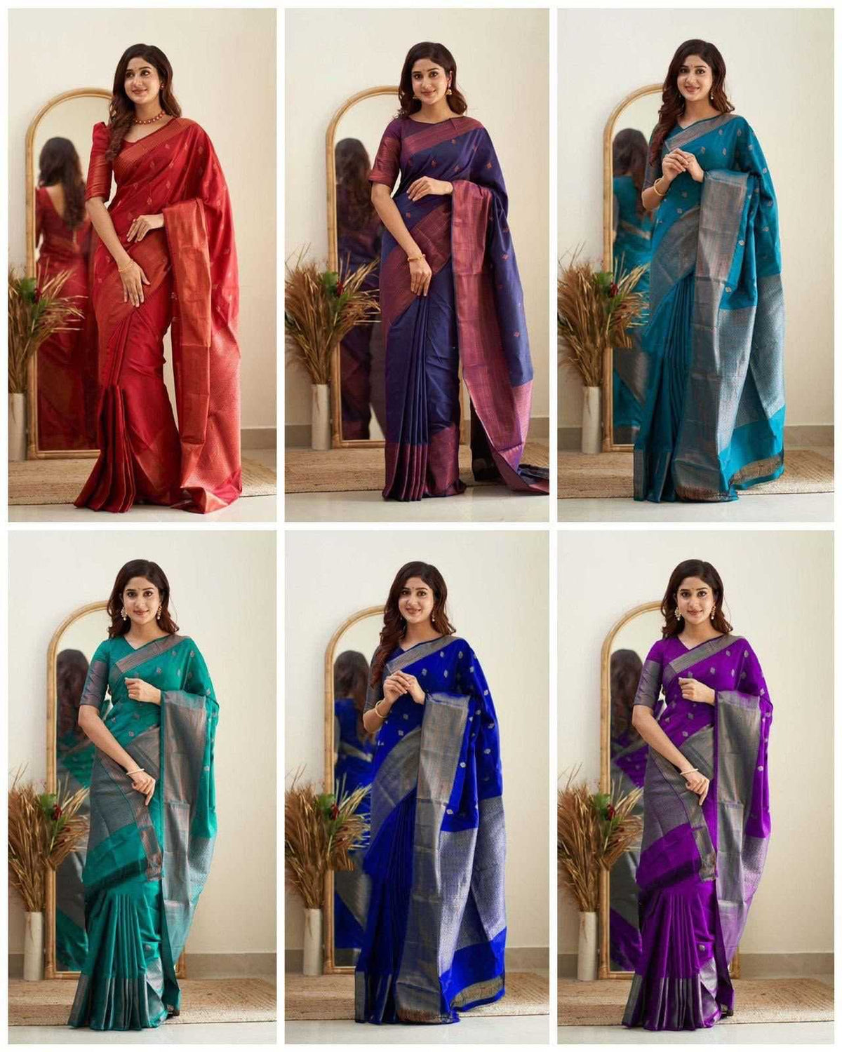 Lichi Silk Soft Saree in Red