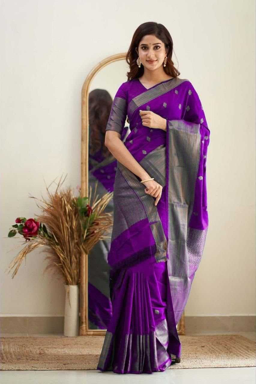 Lichi Silk Soft Saree in Red
