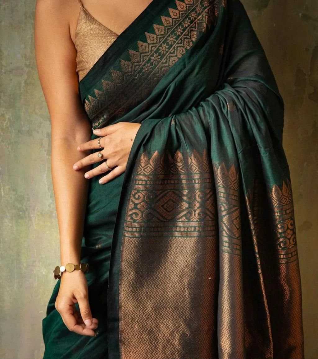 Lichi Silk Soft Saree in Black