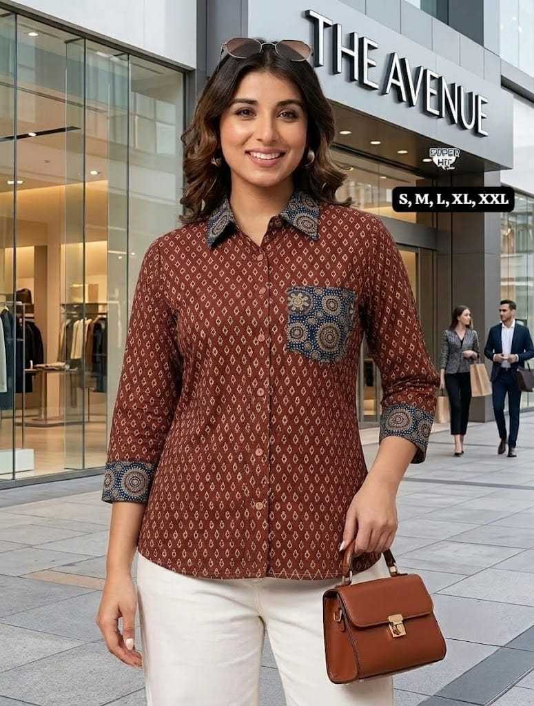 Cotton Designer Kurti in Navy Blue