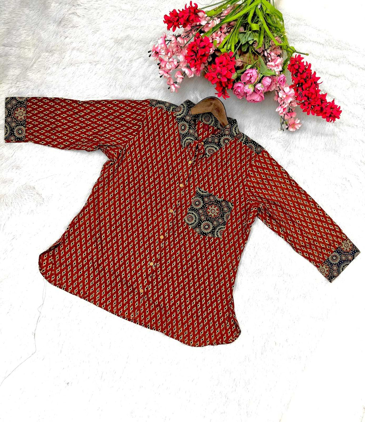 Cotton Designer Kurti in Navy Blue