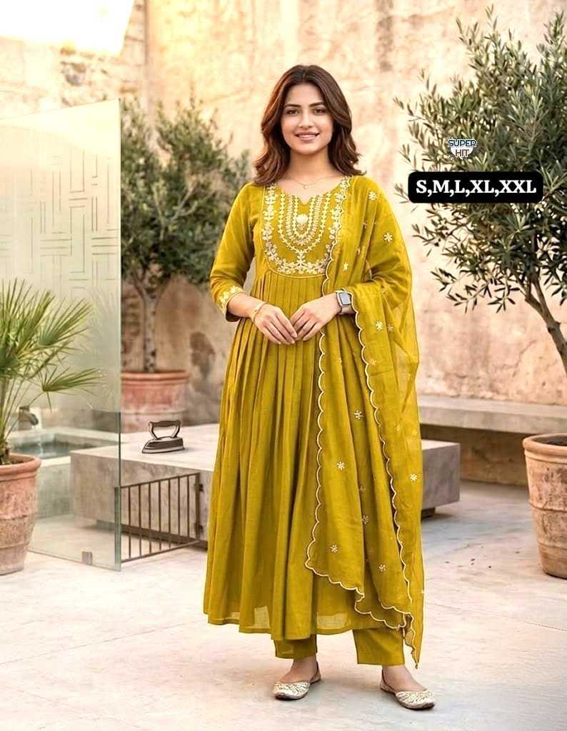 Chanderi Silk Designer Kurti in Yellow