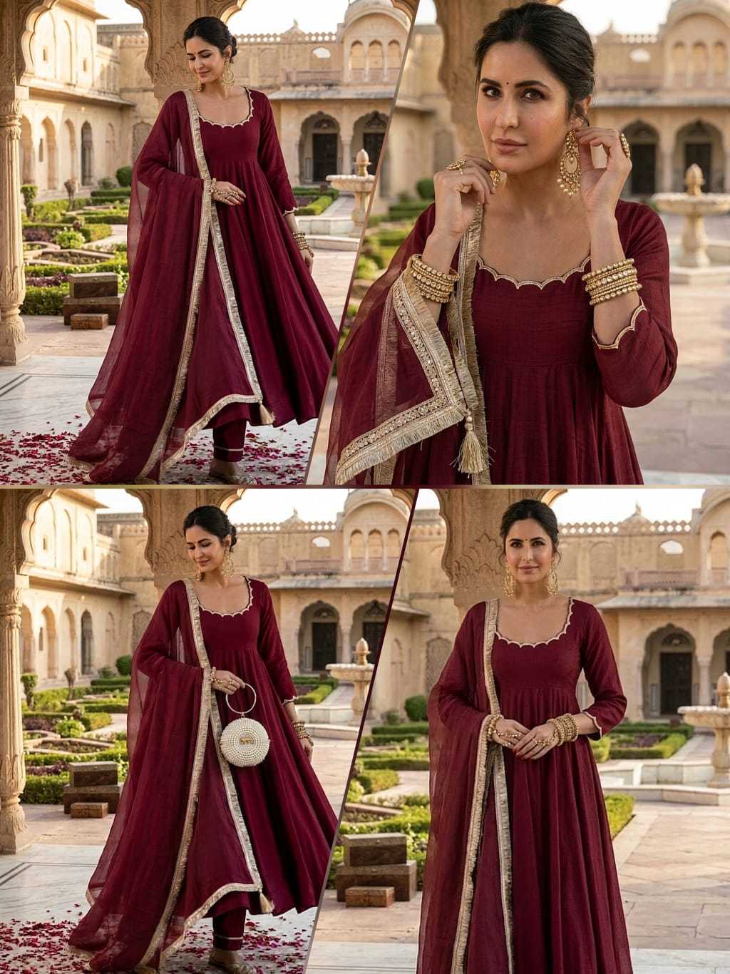 Chanderi Silk Anarkali Kurti