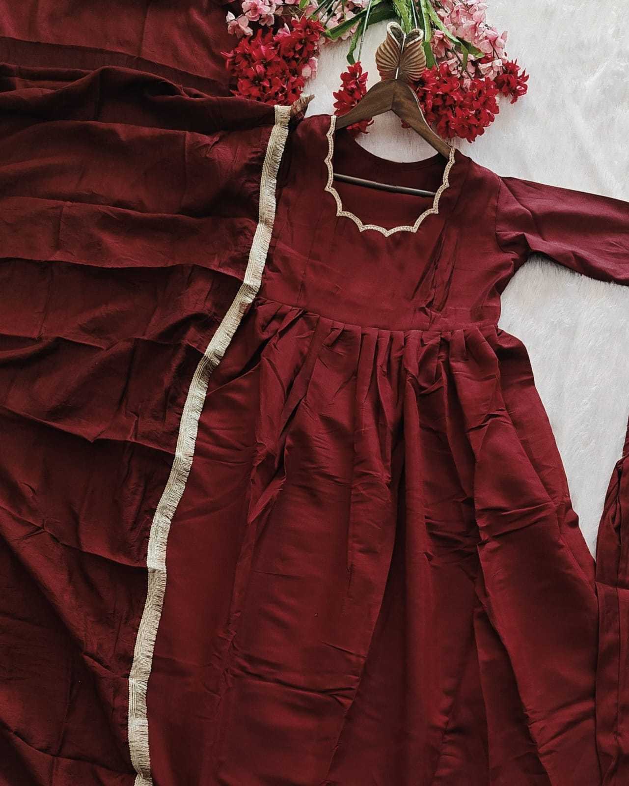 Chanderi Silk Anarkali Kurti