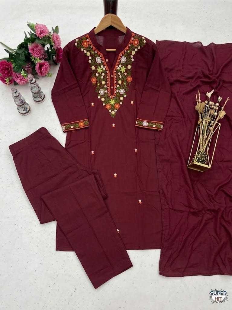 Rayon Designer Kurti in Brown
