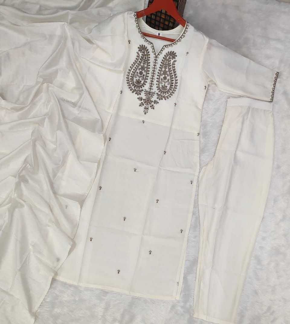 Chanderi Silk Embroidered Kurti