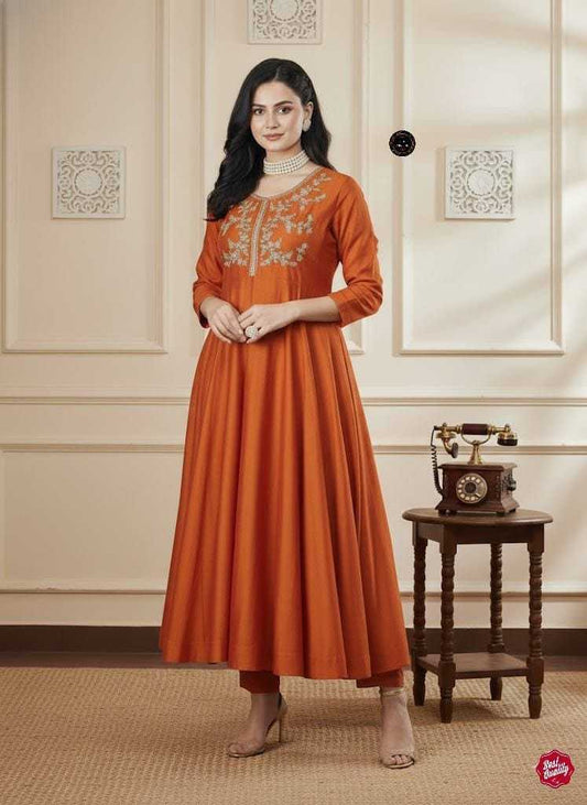 Vichitra Silk Anarkali Kurti