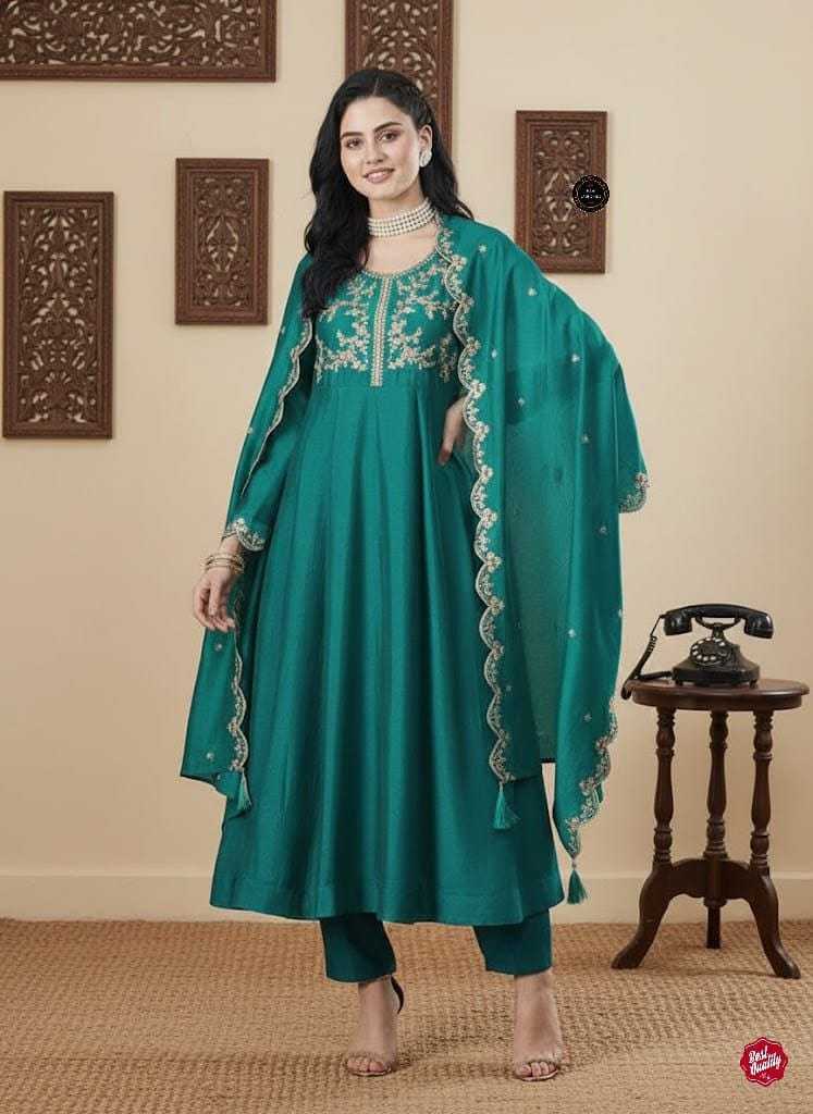 Vichitra Silk Anarkali Kurti