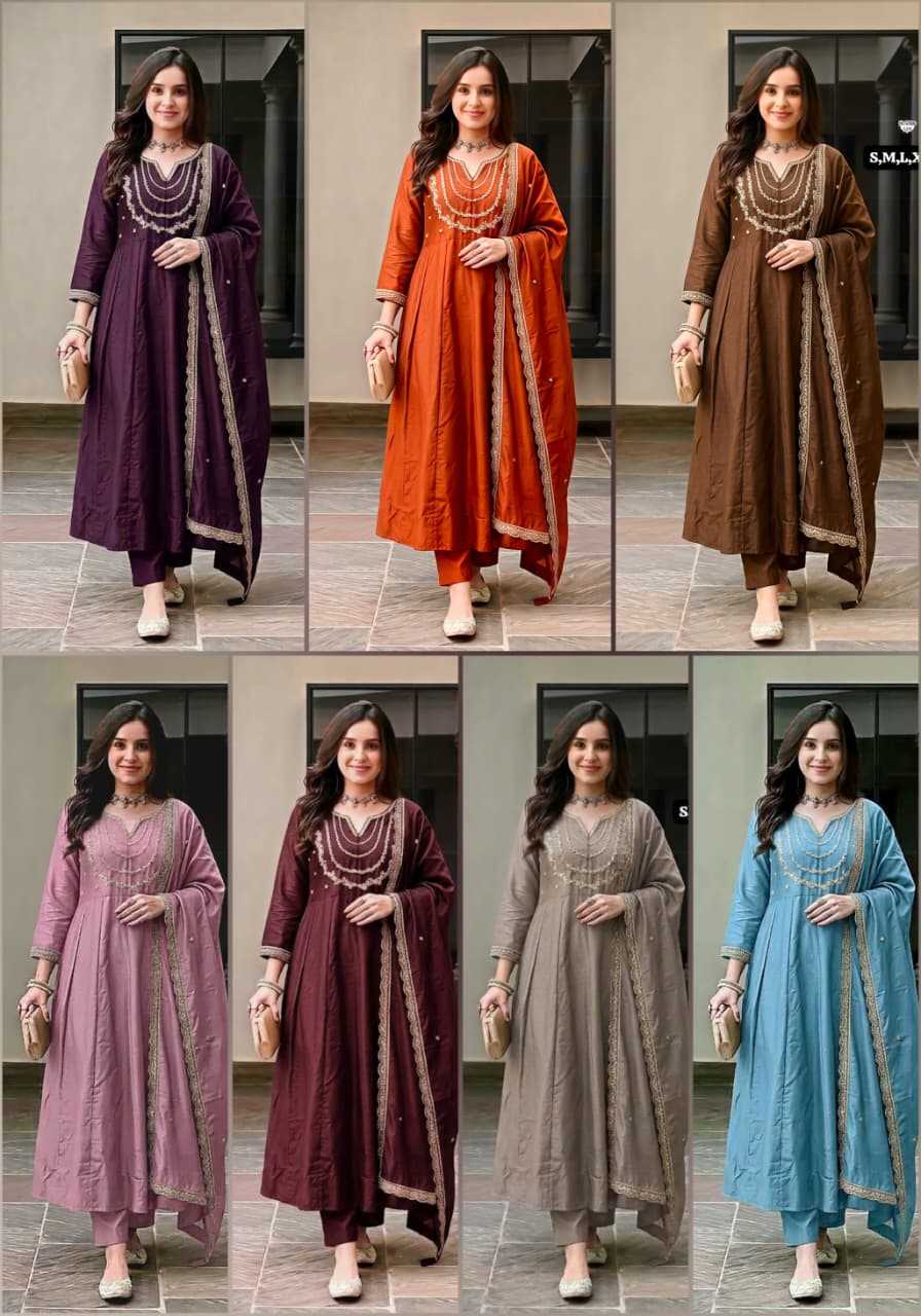 Aranya Vichitra Silk Embroidered Kurti
