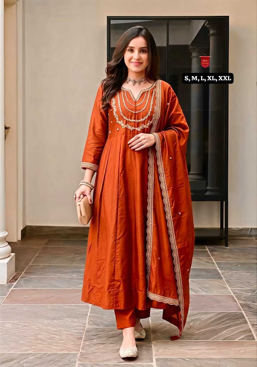 Aranya Vichitra Silk Embroidered Kurti