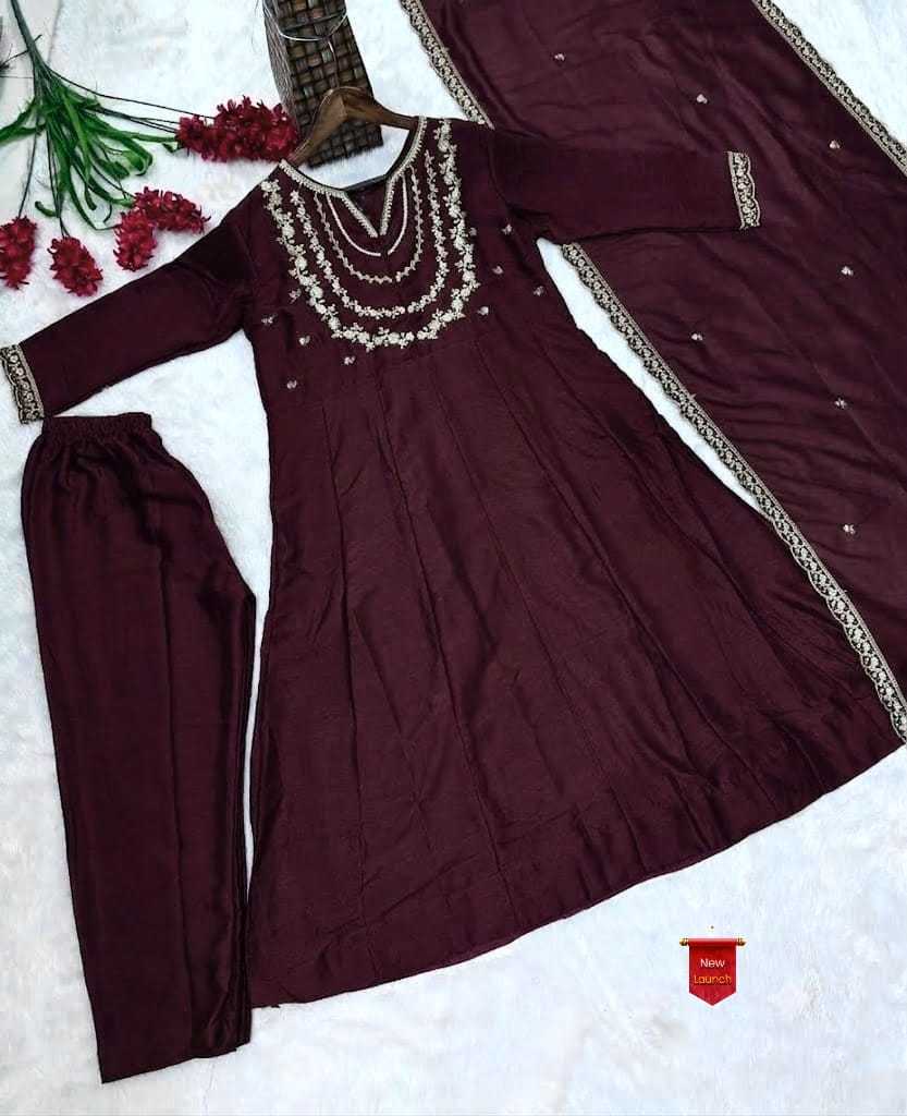 Aranya Vichitra Silk Embroidered Kurti