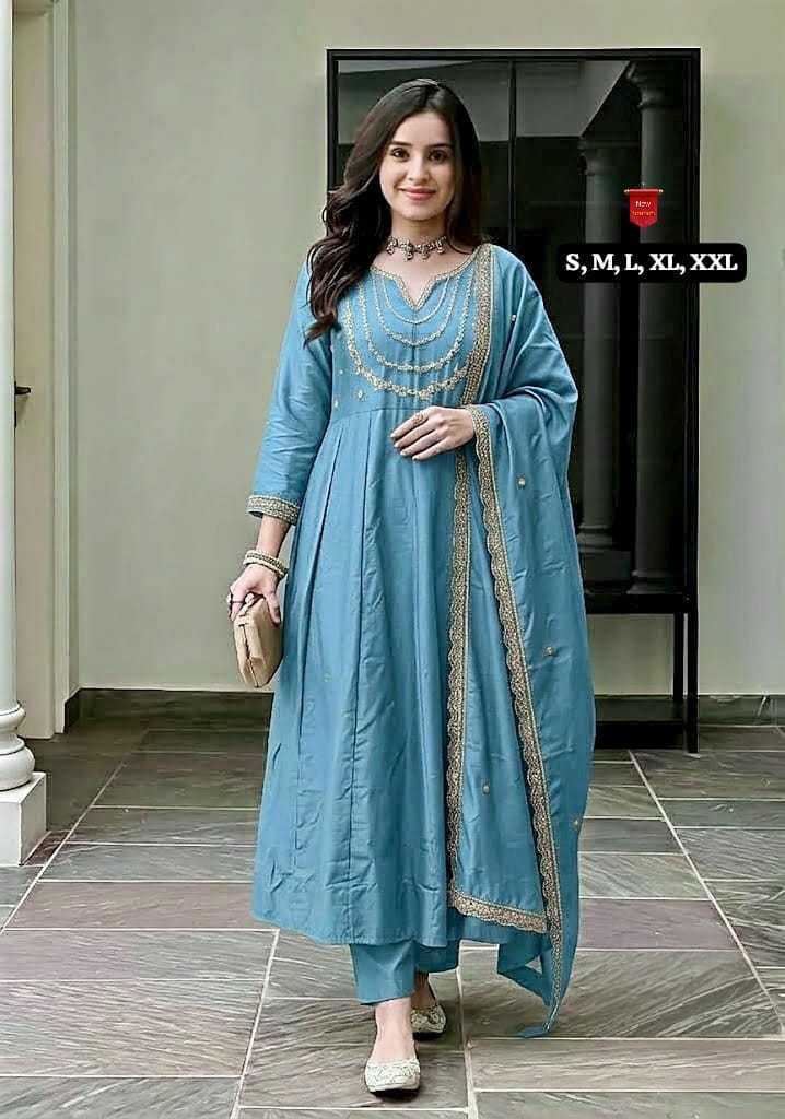 Aranya Vichitra Silk Embroidered Kurti