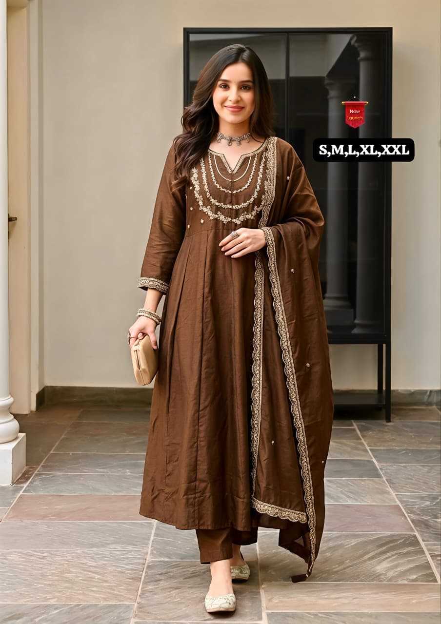 Aranya Vichitra Silk Embroidered Kurti