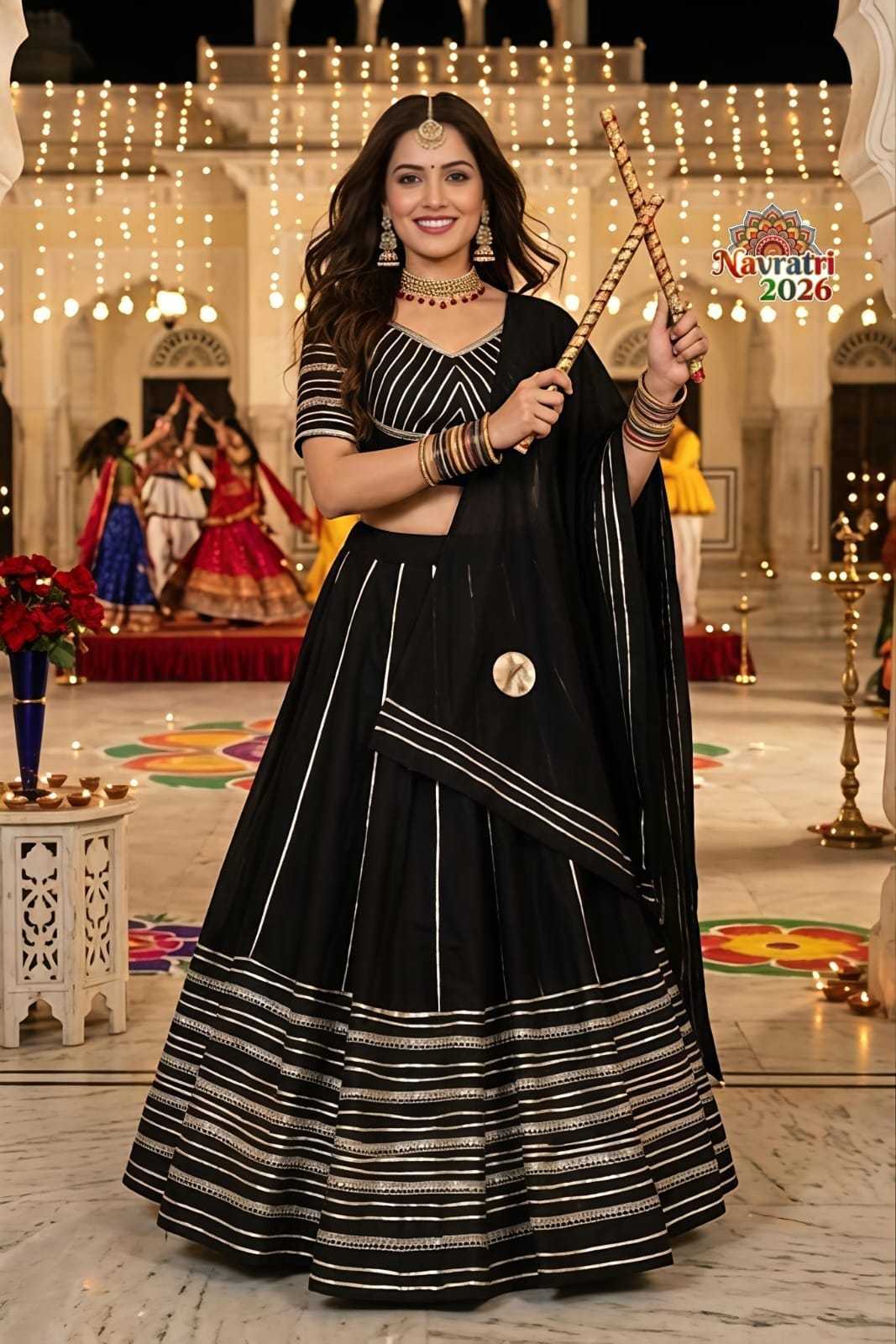 Ishti Premium Roman Silk Designer Lehenga