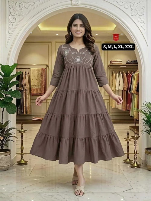 Oviya Cotton Embroidery Gown